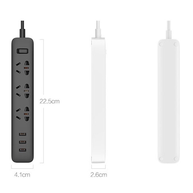 Xiaomi Mi Power Strip 3 Plug dengan 3 USB Port 2A- Black