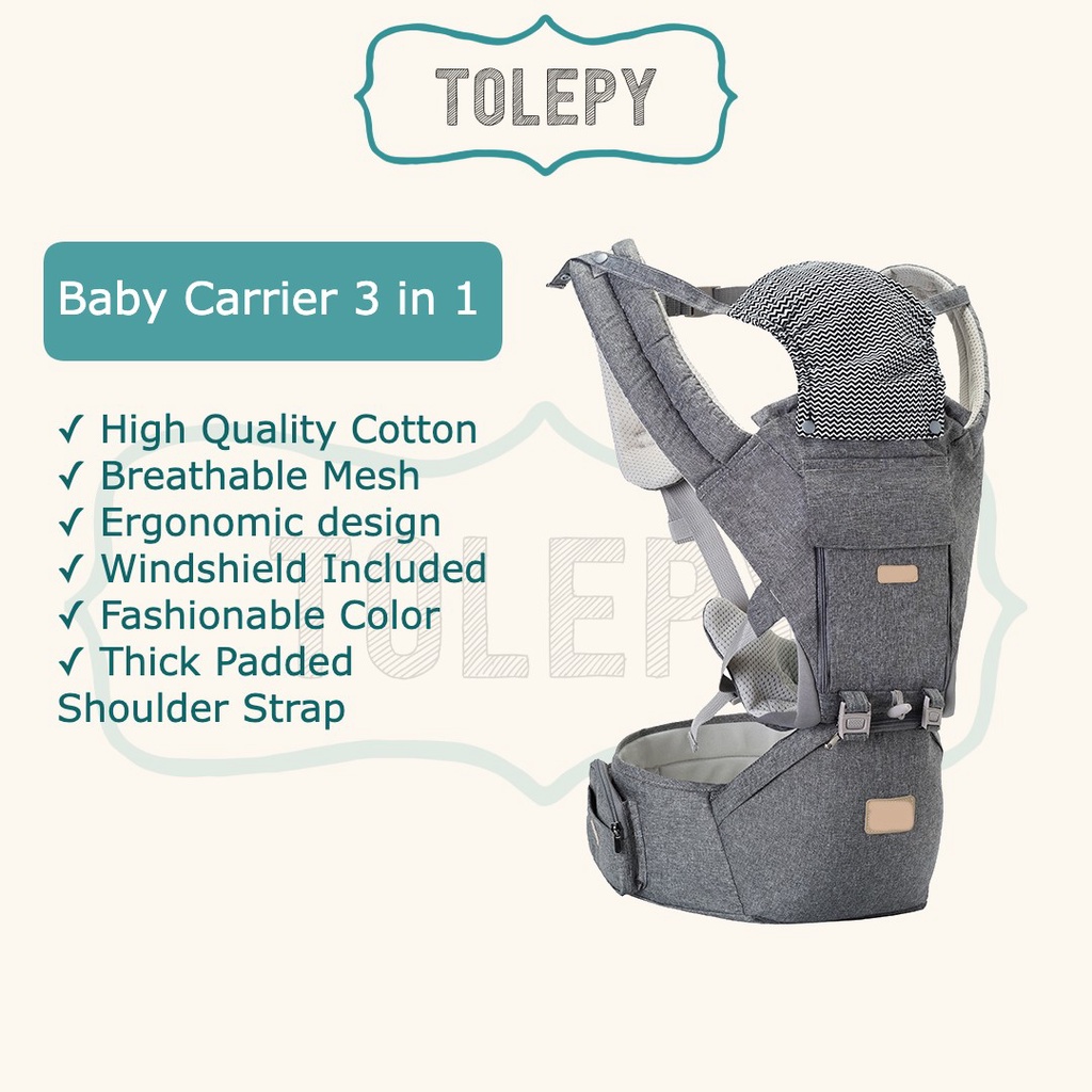 Gendongan Bayi Depan Premium Hipseat Baby Carrier Carier  Hip Seat Bayi 4 in 1 Instan