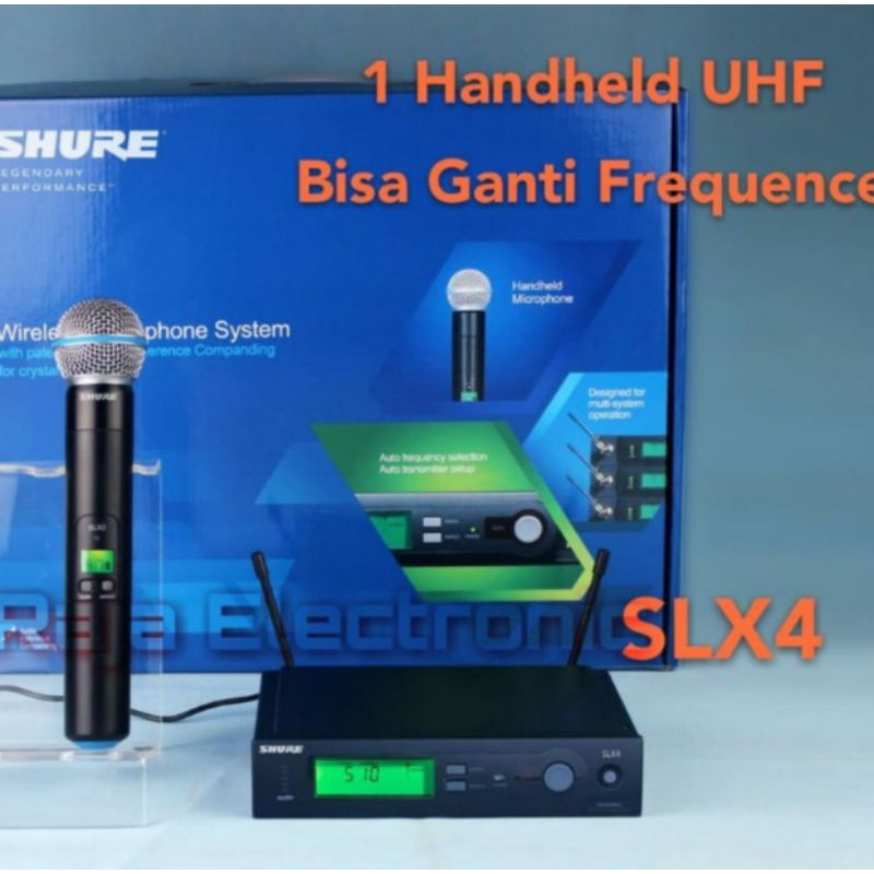 Microphone Mic Wireless Shure SLX 4 Garansi 1 Tahun.