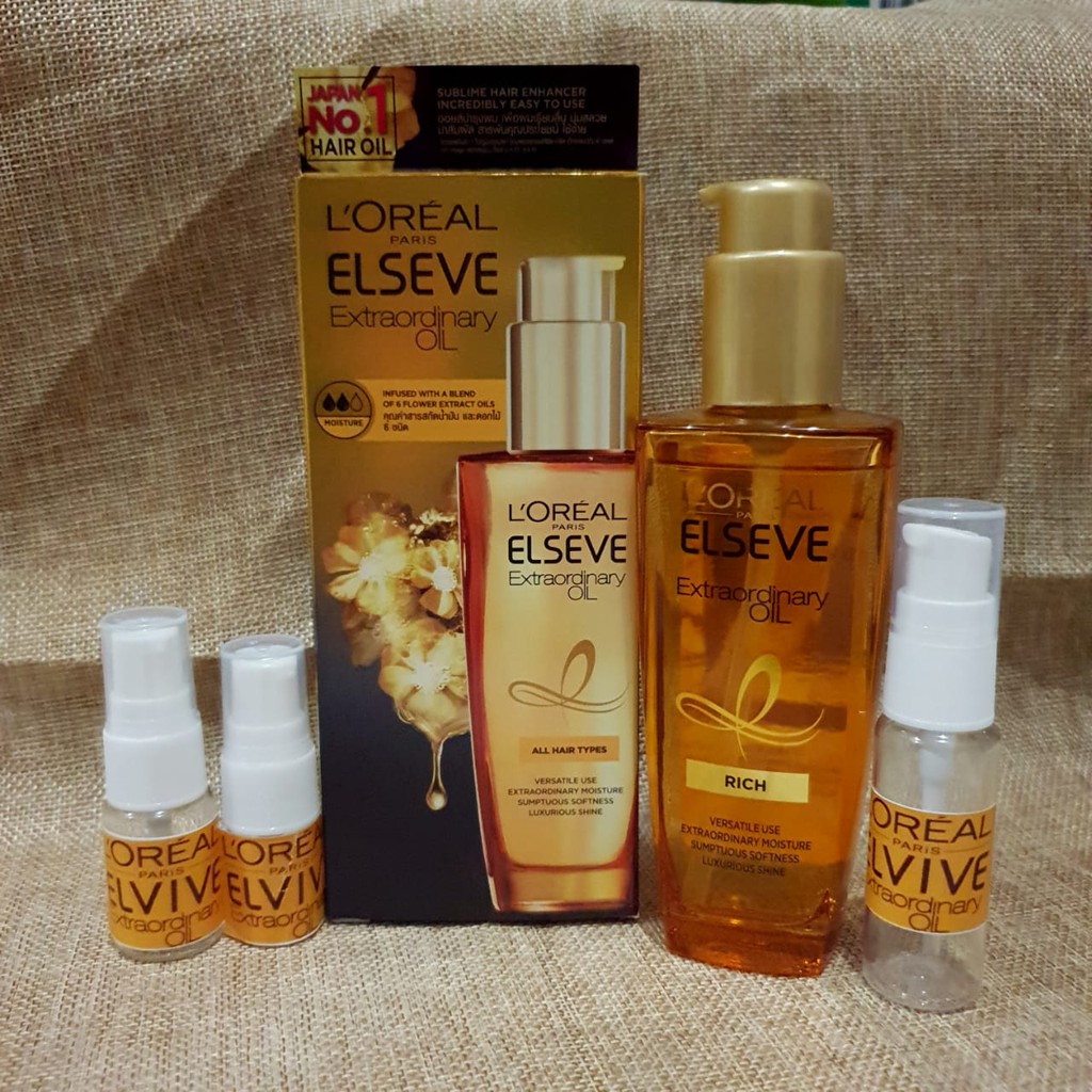 [SHARE] L'OREAL Elseve Extraordinary Oil Gold, Pink,Floral hair serum SHARE IN JAR serum rambut lore