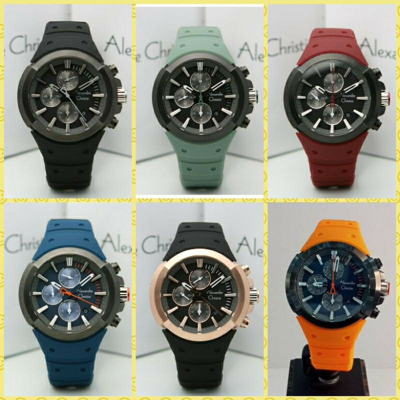 Jam Tangan Pria Alexandre Christie AC 6566 MC RIGBUOR Chronograph