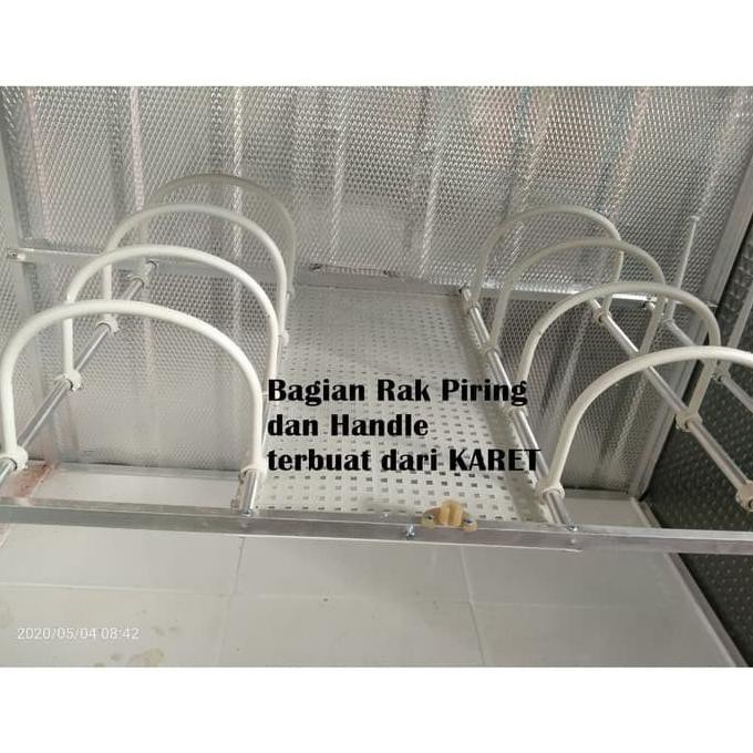 Rak Piring/Lemari Piring Alumunium 3 Pintu Super + Roda Ca Yulandasarimart12