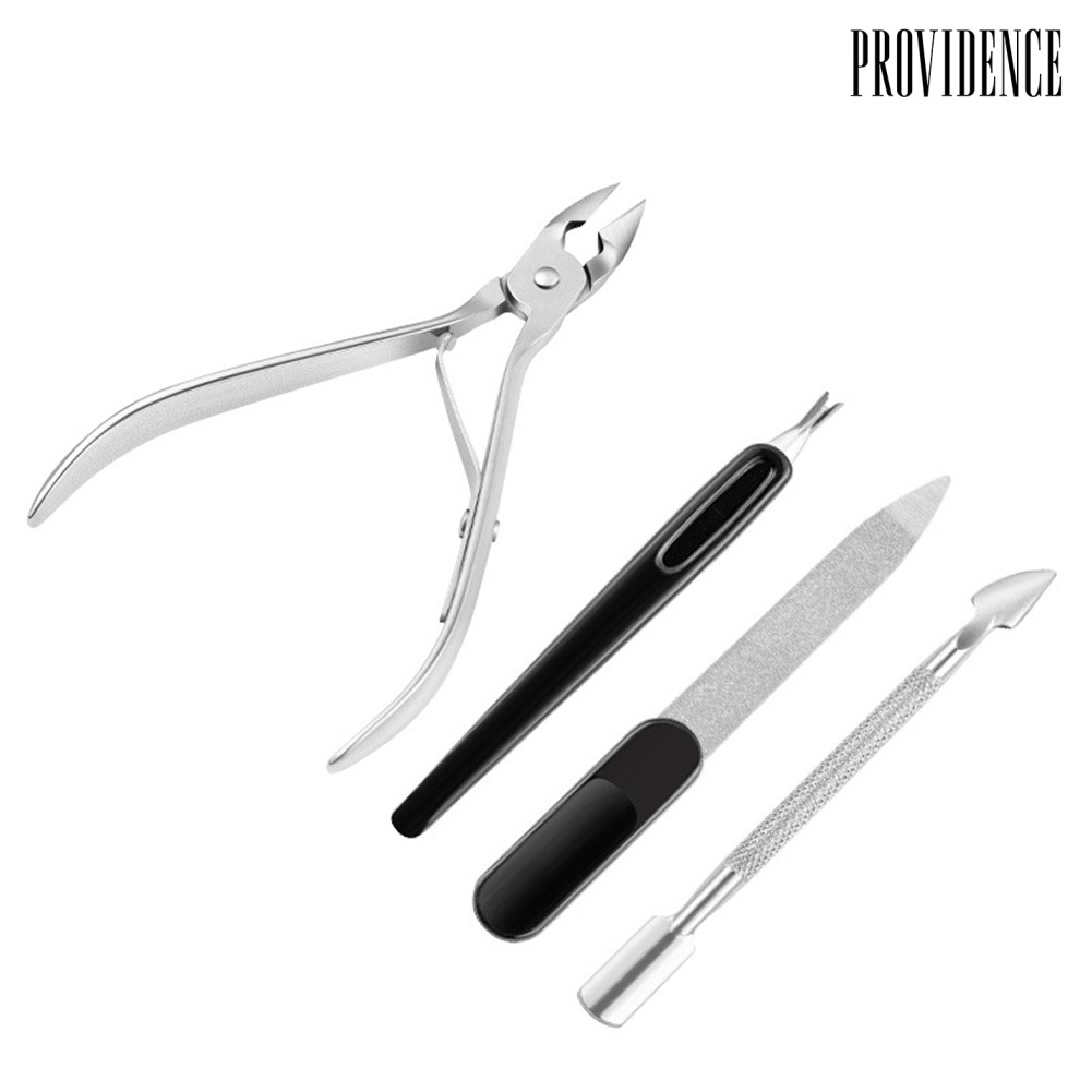 Providence 4 Pcs/Set Gunting Kuku/Kutikula Bahan Baja Untuk Manicure/Pedicure