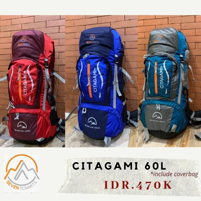 Tas Carrier / Gunung SevenSummit Citagami 60L + Free Raincover 60L