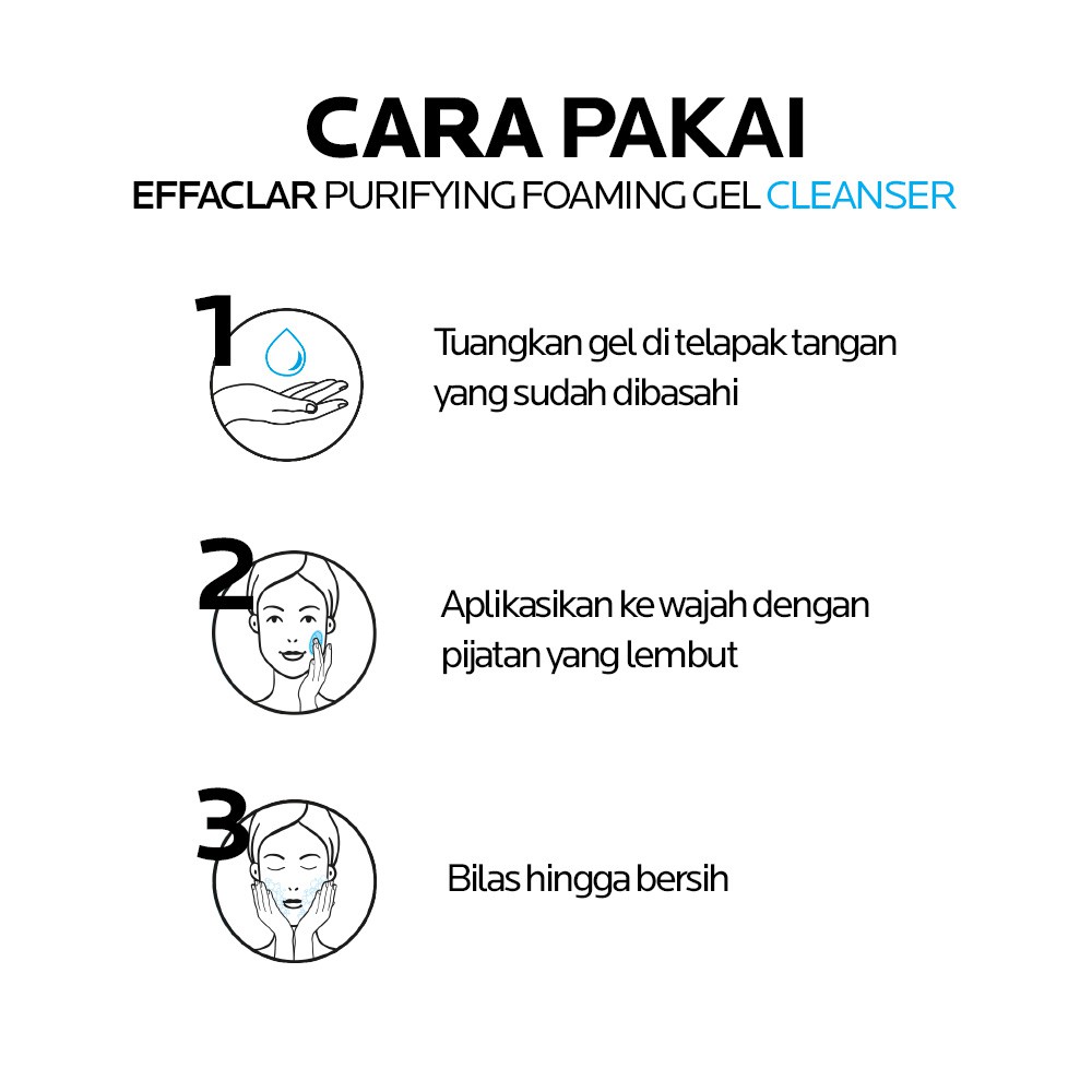 La Roche Posay Effaclar Foaming Gel Cleanser 50ml - Facial Wash Kulit Jerawat/ Berminyak