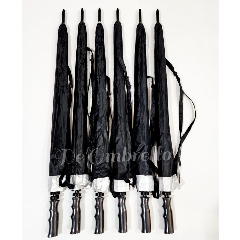 (100)Payung Golf JUMBO Polos Dalam Silver Anti UV Premium Quality Ujung Besi