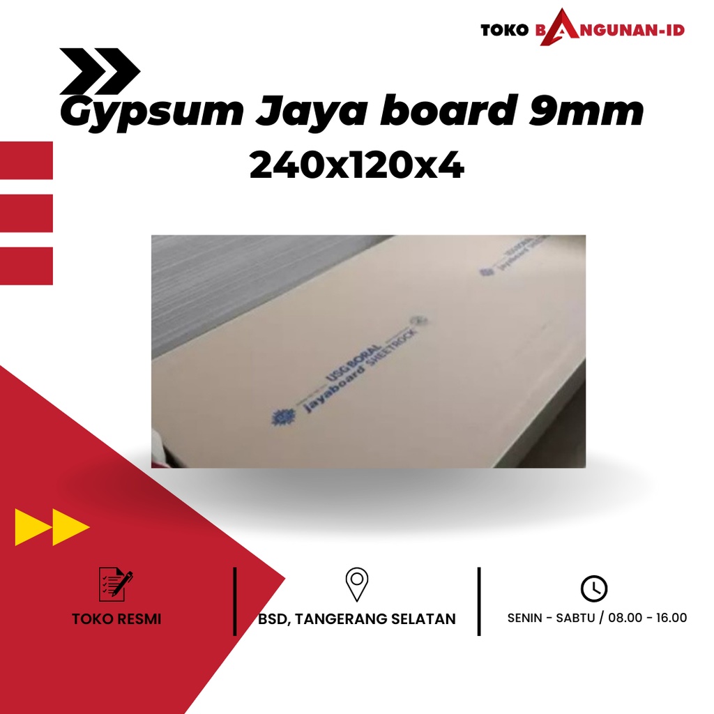 Jayaboard Gypsum Plafon Dinding 9mm
