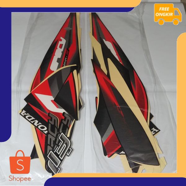 Stiker Bodi & Lis Body & Striping Spacy Fi 2013 Hitam Merah