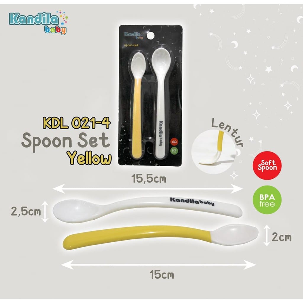 kandila hard &amp; soft spoon set / kandila sendok set bayi KDL021-4