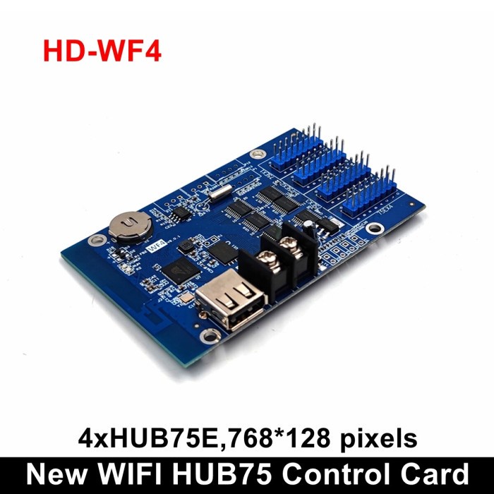 Controller Huidu HD-WF4 HD WF4 Wifi RGB Full Color Panel Module Modul LED P10 Running Text HD-W62-75
