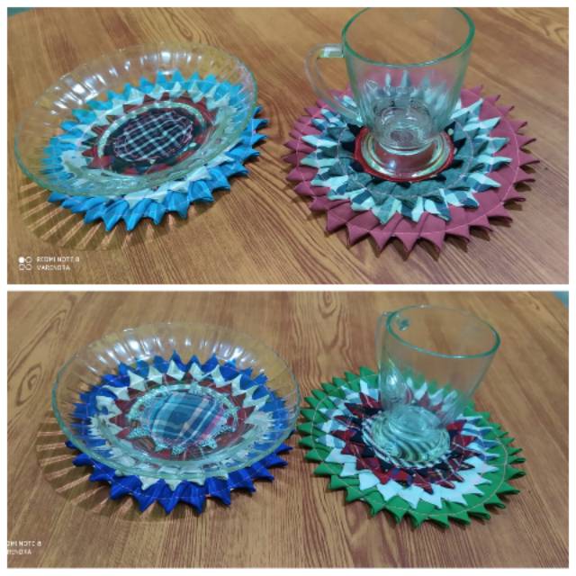 GROSIR tatakan piring gelas KAIN PERCA KECIL