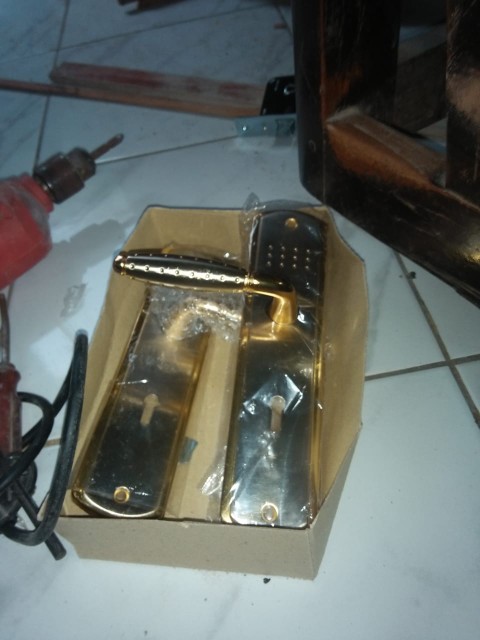 1set Kunci Pintu Tanggung Bulat Bintik Silver Top Grande Hijau Jadul Pegangan Pintu Handle Pintu