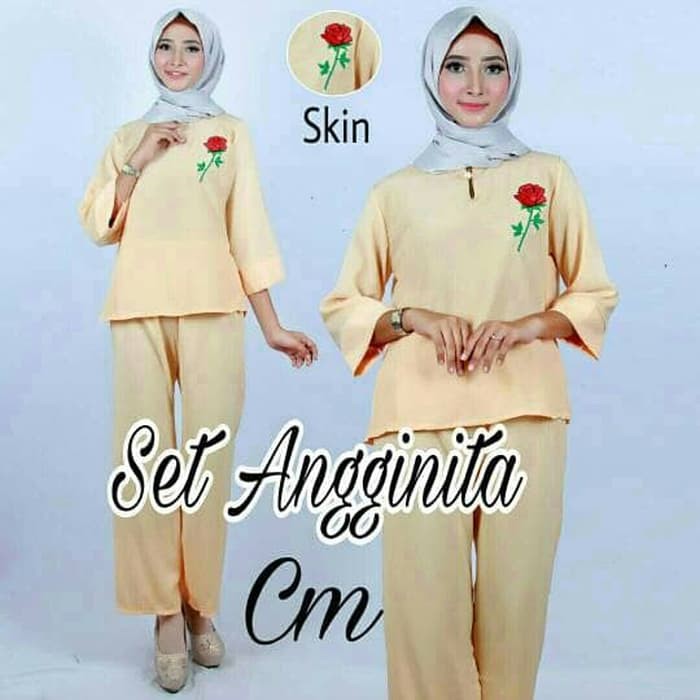 pakaian Gaun muslim ibu islami vbn setelan st anggita SKIN / baju wanita celana blouse atasan top un