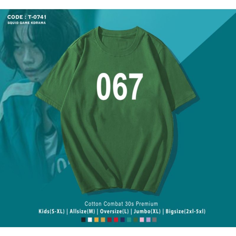 FREE CARD!!!BISA REQUEST NOMOR/KAOS SQUID GAME NUMBER 456 001 067 218 UNISEX