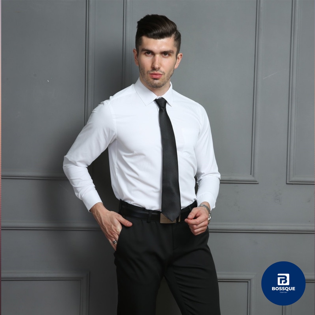 Kemeja Lengan Panjang Putih Pria / Kemeja Putih Polos Pria / Kemeja Kantor Putih Pria / Kemeja Putih Slimfit Pria / Kemeja Lengan Panjang Formal Pria / Hem Lengan Panjang Pria / Kameja Putih Pria Lengan Panjang