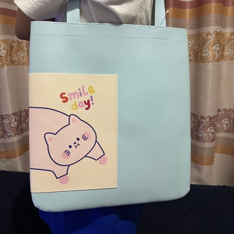 Tote bag wanita bahan kulit sintetis motif karakter totebag miniso totebag perempuan