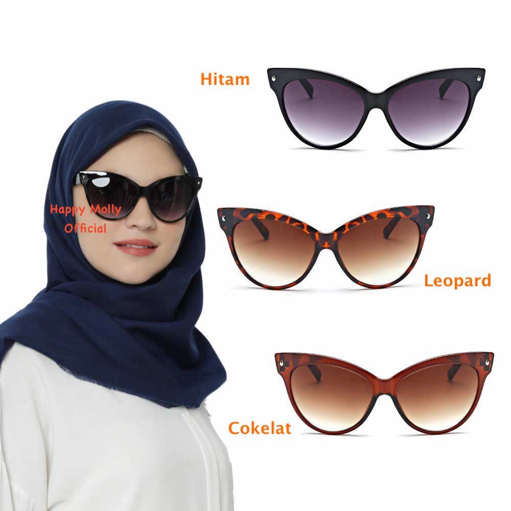 Anti UV 400 Sunglasses [ Hitam ] Kacamata Wanita - HM418