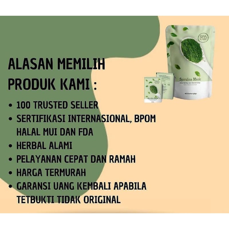 Tiens Spirulina Mask 1 Pouch 5 Sachet | Spakare Masker Tianshi | Cocok Semua Jenis Kulit