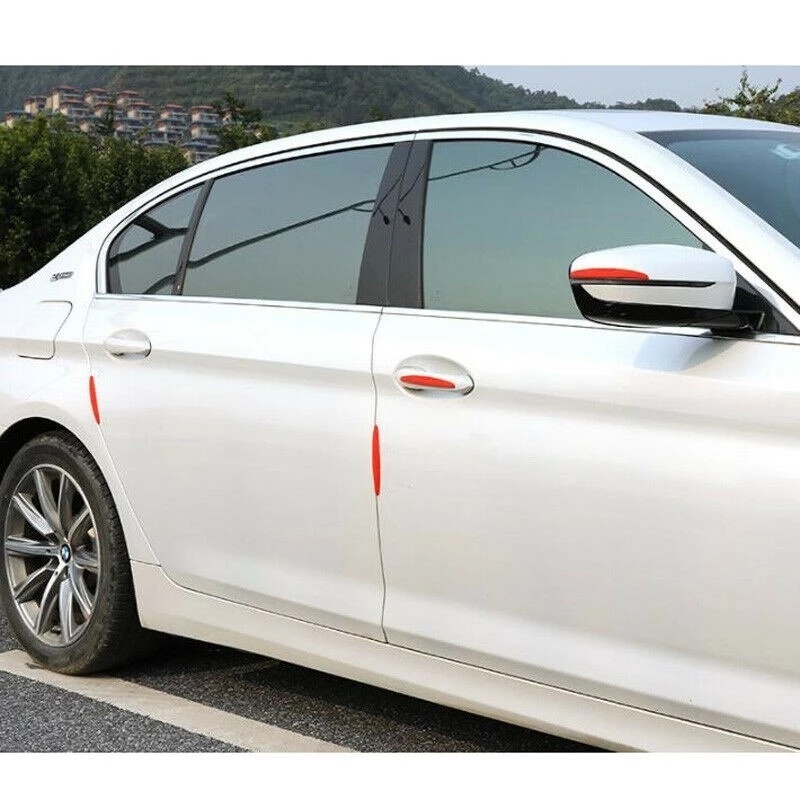 4pcs / Set Stiker Strip Pelindung Pinggiran Pintu / Kaca Spion Mobil Anti Tabrakan