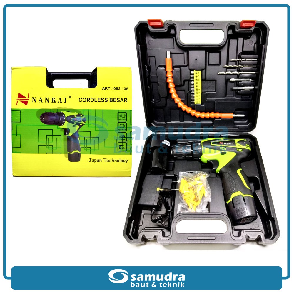 NANKAI Mesin Bor Cordless Drill Set Aksesoris Bor Tangan Mini Baterai