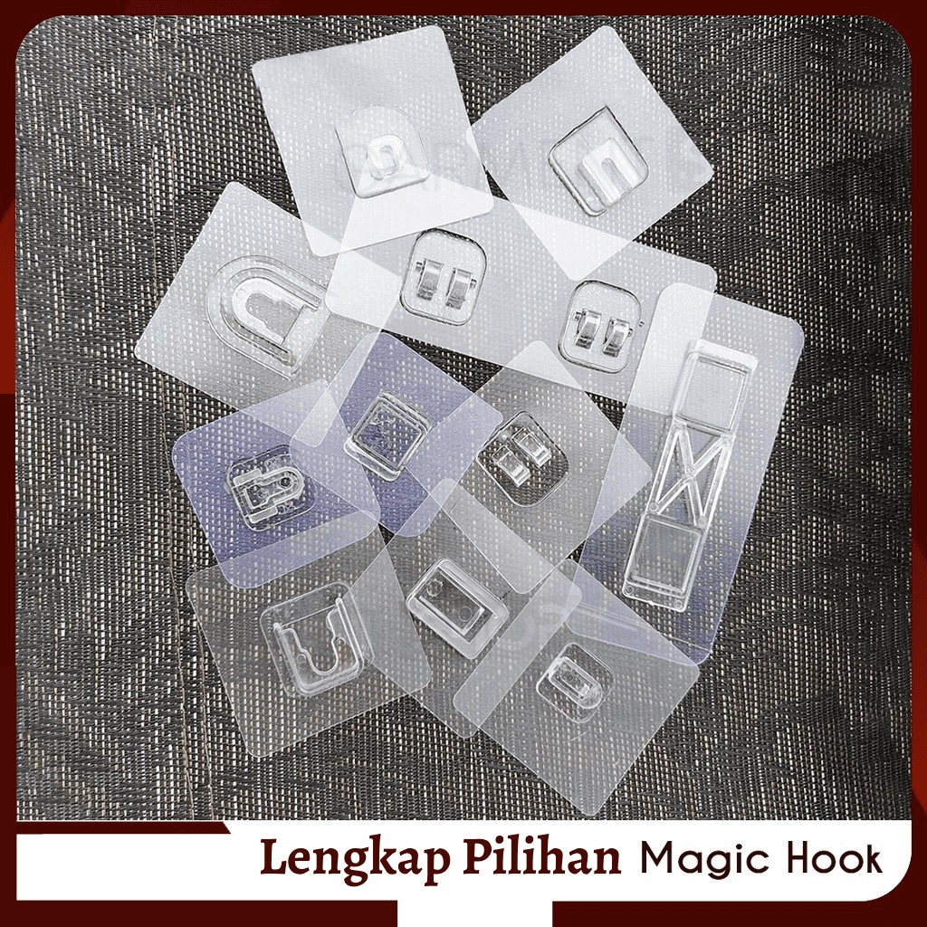 Tempelan Super Kuat Gantungan Serba Lengkap Tempelan Hook Rak Sudut Gantungan Hook Rak Sudut Tempelan Kait Rak Sudut Hook 7x7cm / 6x6cm