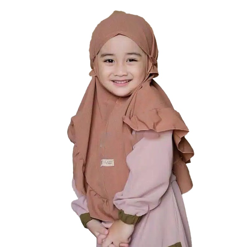 Hijab Bergo Anak Maryam Non Pet Diamond / Hijab Bergo Maryam Anak Rempel Tali Kriwil