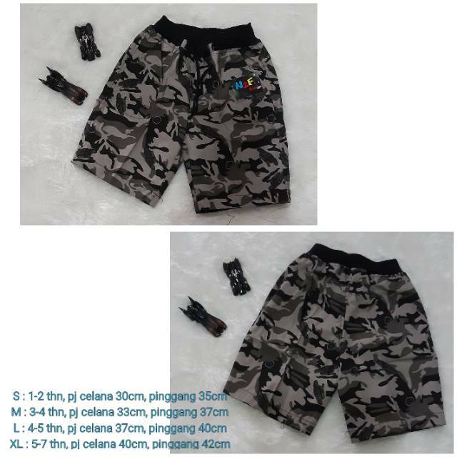 Celana Anak Laki-Laki Army Loreng Pendek