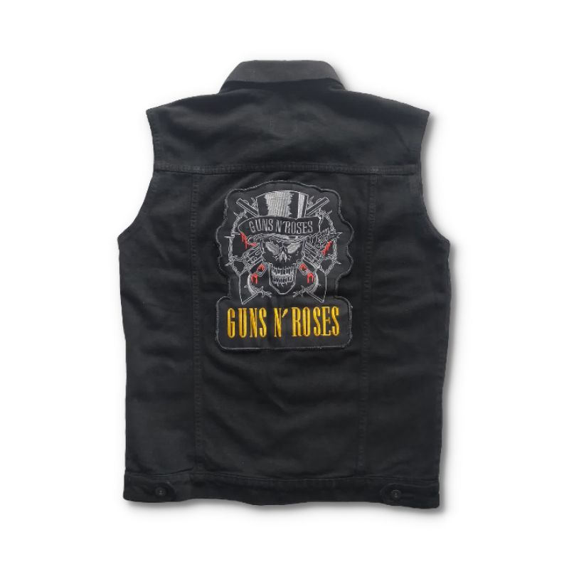 Arfacloth - Vest Denim Black Roses - Rompi Jeans Pria