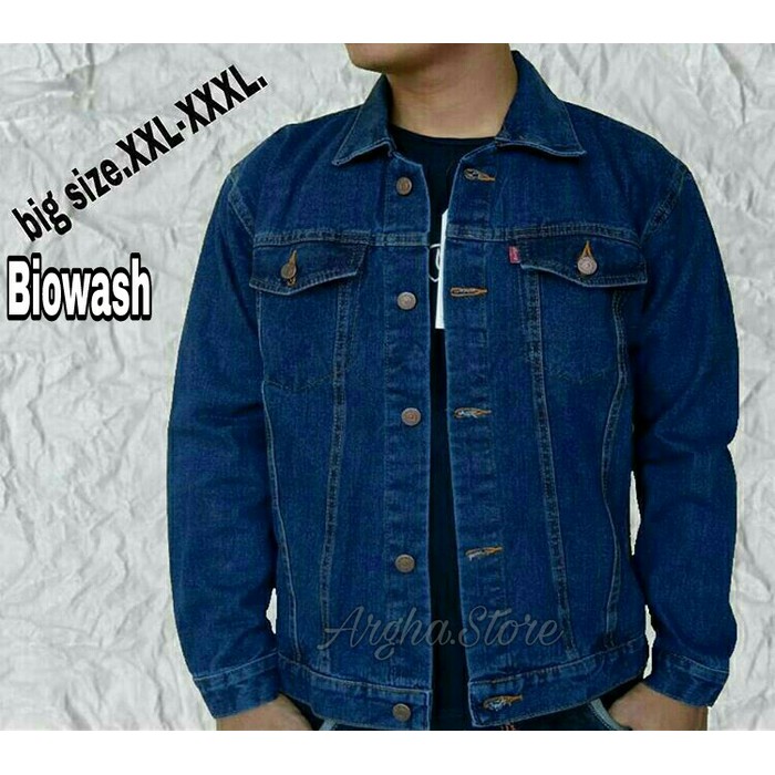 Jaket Jeans Pria Levis   BiGsize   Ukuran Besar  JUMBO  XxL  XxxL    Biru
