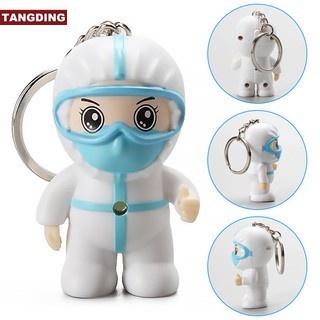 【COD Tangding】LED Cartoon Mini Nurse's Day Doctor's Day Gift White Angel Key Grass Souvenir Keychain Pendant Keyring Bag Jewelry Toy