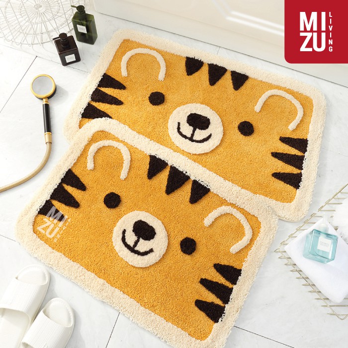 YASASHI TORA Indoor House Mat Keset Bulu Rumah Kamar Mandi Serbaguna Cute Animals Anti-Slip 45X65cm