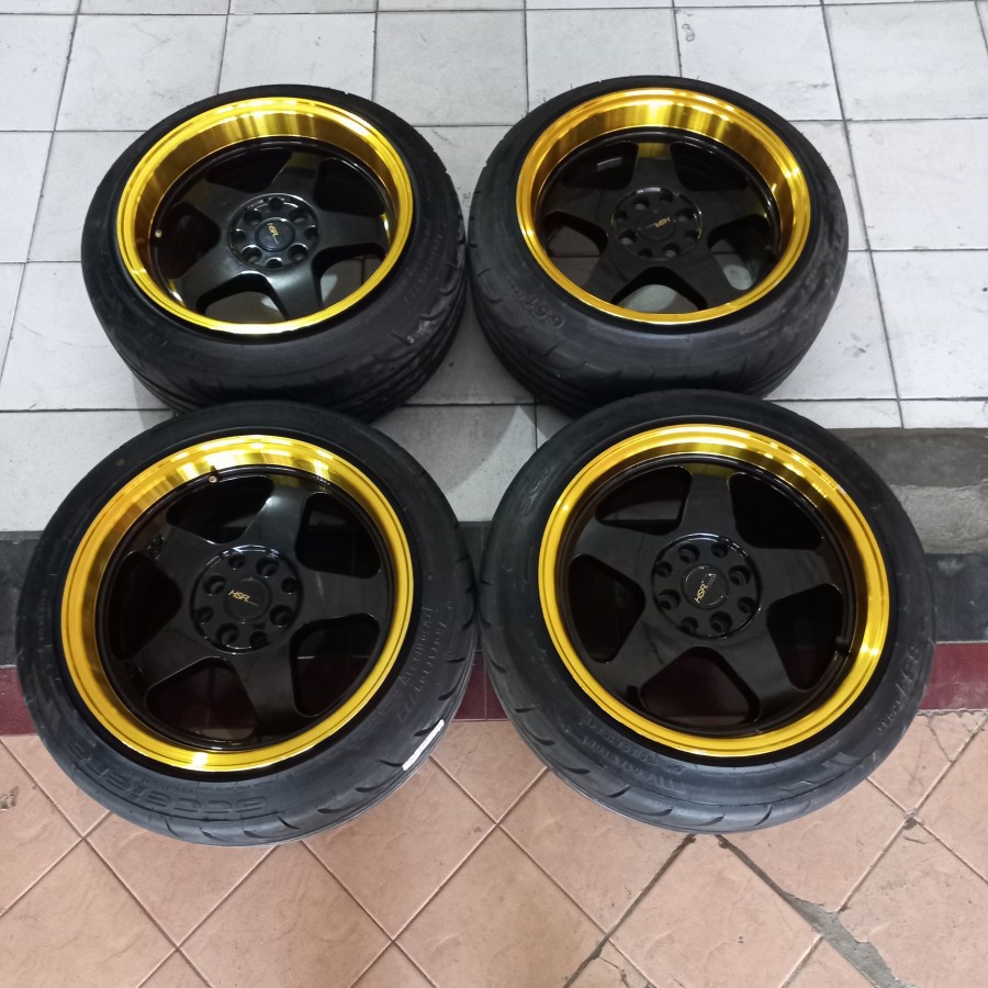 VELG MOBIL BEKAS SEKEN MODEL CLONG RING 16 + BAN SEMISLICK 195 50 R16