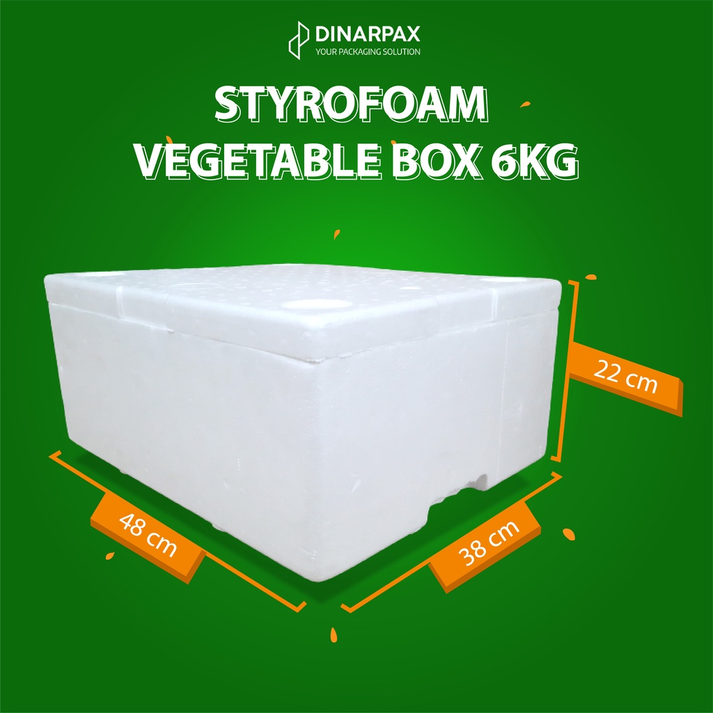 

STYROFOAM VEGETABLE BOX 6KG / DINARPAX / SAYUR & BUAH / IKAN / GABUS / SEAFOOD / STEROFOAM / 6 KG/CIMANGGIS