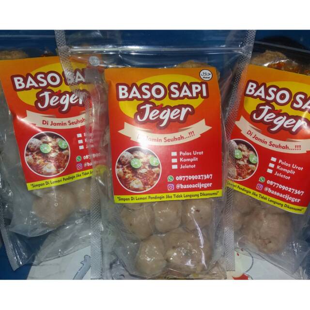 Jual Baso Bakso Sapi Jeger Baso Instan Polos Urat Super Seuhah