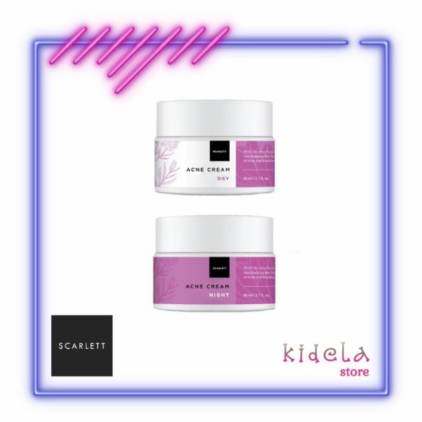 Promo Scarlett Whitening Acne Day Cream  Night Cream  krim siang malam - Day Cream Limited