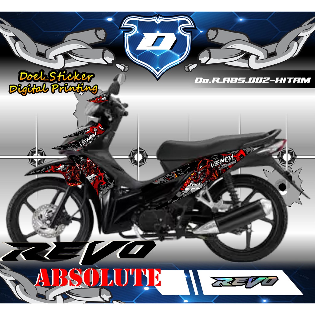 Sticker Striping REVO ABSOLUTE List Variasi Hologram , Crome Doel  002