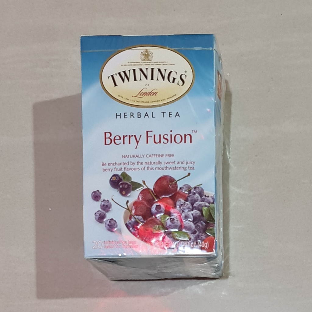 Teh Twinings of London Berry Fusion Herbal Tea Naturally 20 x 2 Gram