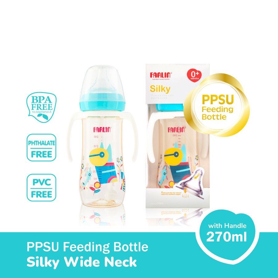 FARLIN Silky PPSU Little Artist Feeding Bottle with Handle - 270 ml