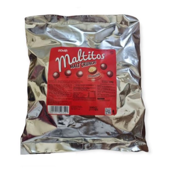 

coklat kiloan cokelat delfi maltitos isi biscuit crunchy 500gr