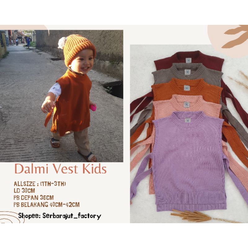 Dalmi Vest Kids/Vest Rajut Anak Perempuan/Vest Kids Knit