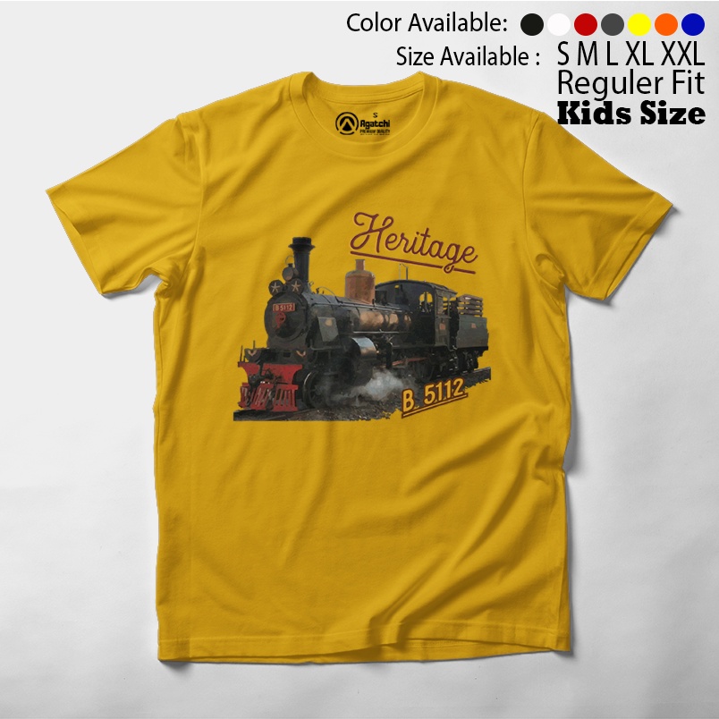 Baju Kaos Atasan Anak Laki-Laki Kereta Api Klasik Heritage KAI