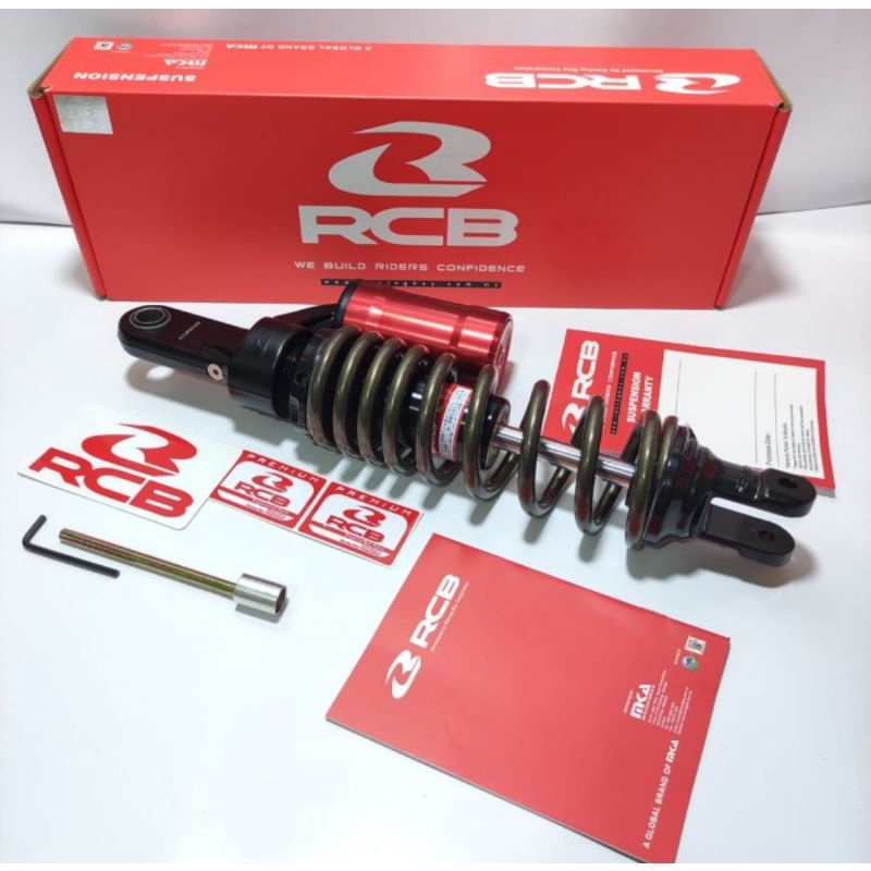SHOCKBREAKER SHOCK TABUNG SHOCK BELAKANG RCB VARIO 125 150 RCB MB2 TITANIUM/KUNING/MERAH 330MM