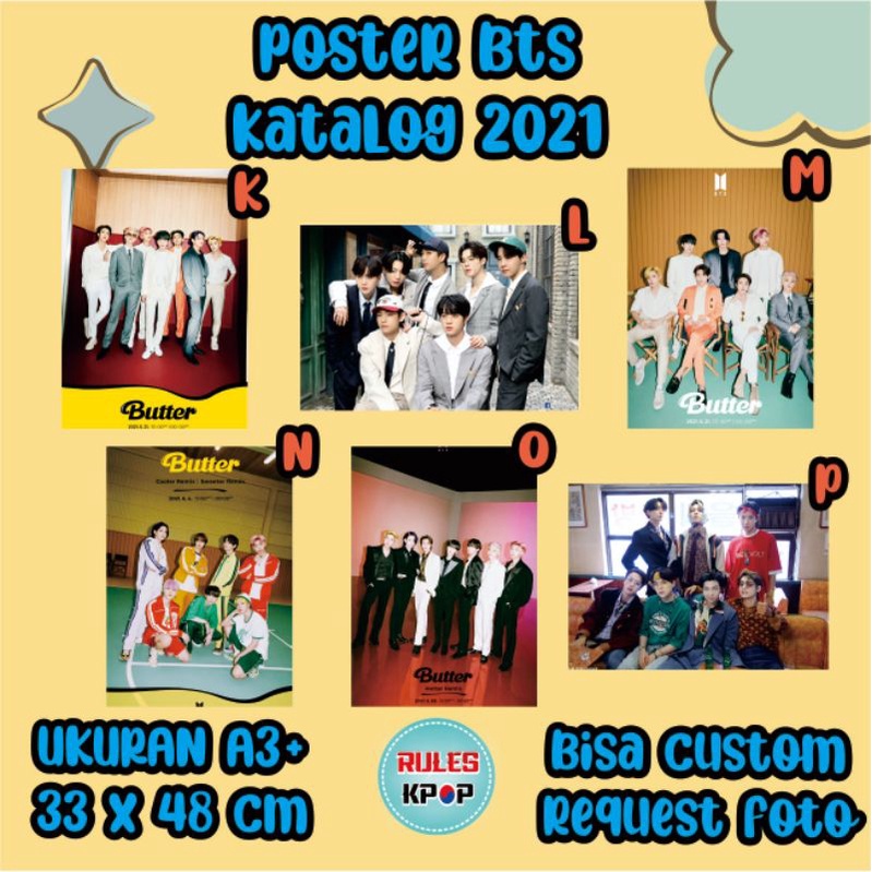 (bisa COD) POSTER BTS 2021 POSTER BTS BUTTER POSTER BE DELUXE POSTER BTS BOY WITH LUV