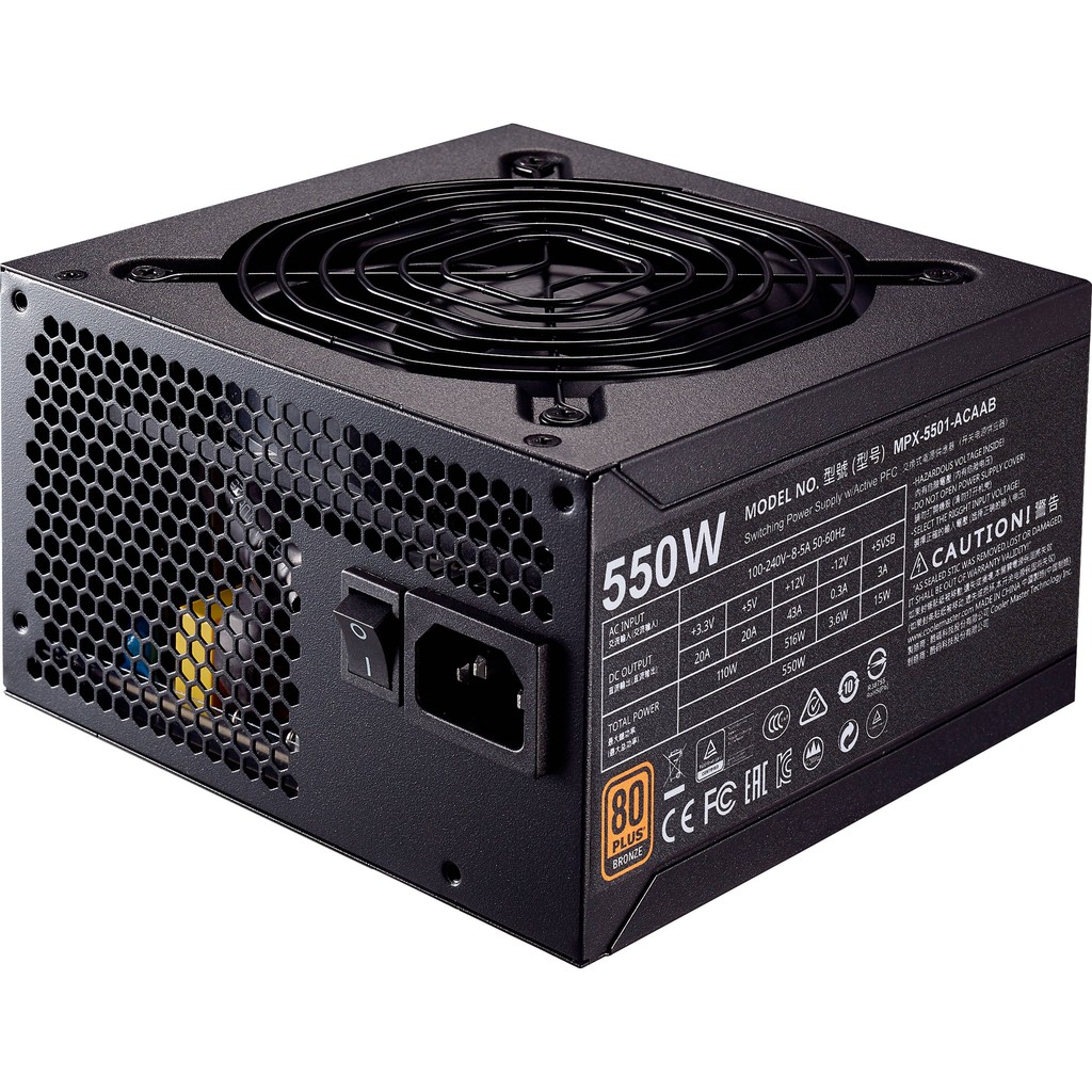 PSU COOLER MASTER MWE 550 BRONZE V2 230V 80+ POWER SUPPLY FLAT CABLE