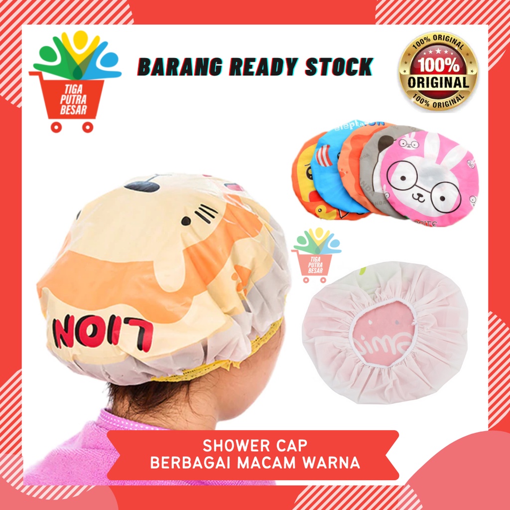 SHOWER CAP KERAMAS KARAKTER / PENUTUP RAMBUT KEPALA ANTI AIR