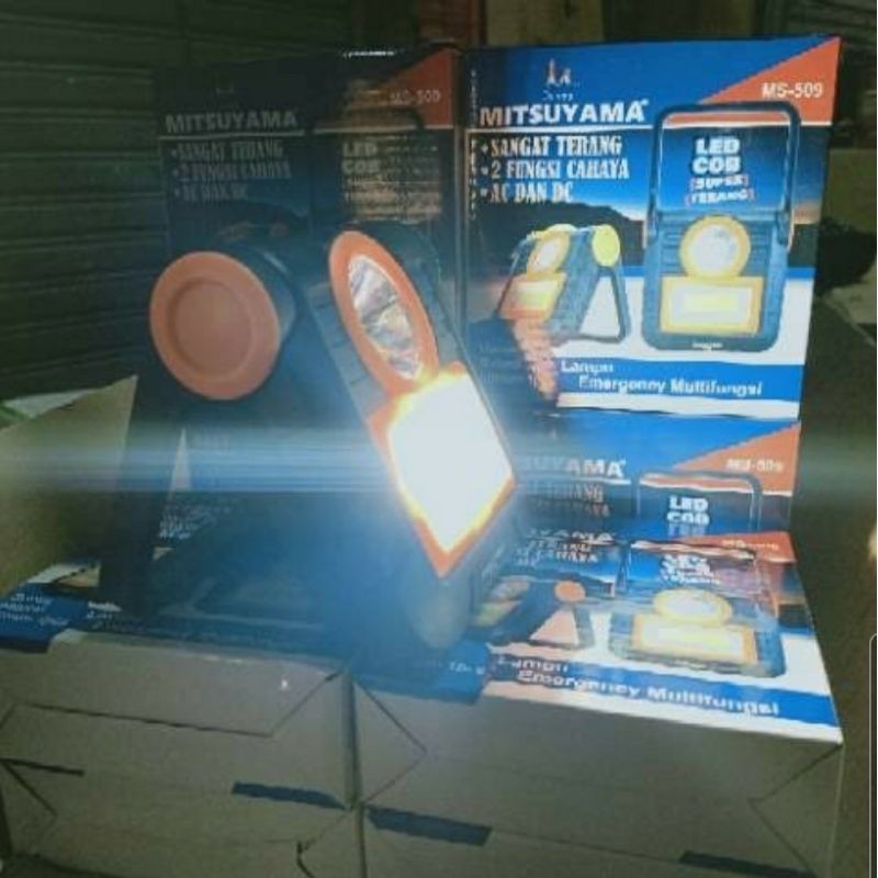 Emergency Lamp LED COB 2mode Cahaya MS - 509 / Lampu Darurat Mitsuyama MS 509 / Lampu Led Cob