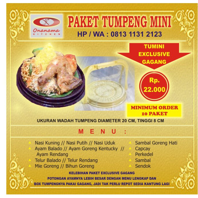 

Tumpeng Mini Paket Exclusive Gagang, Halal