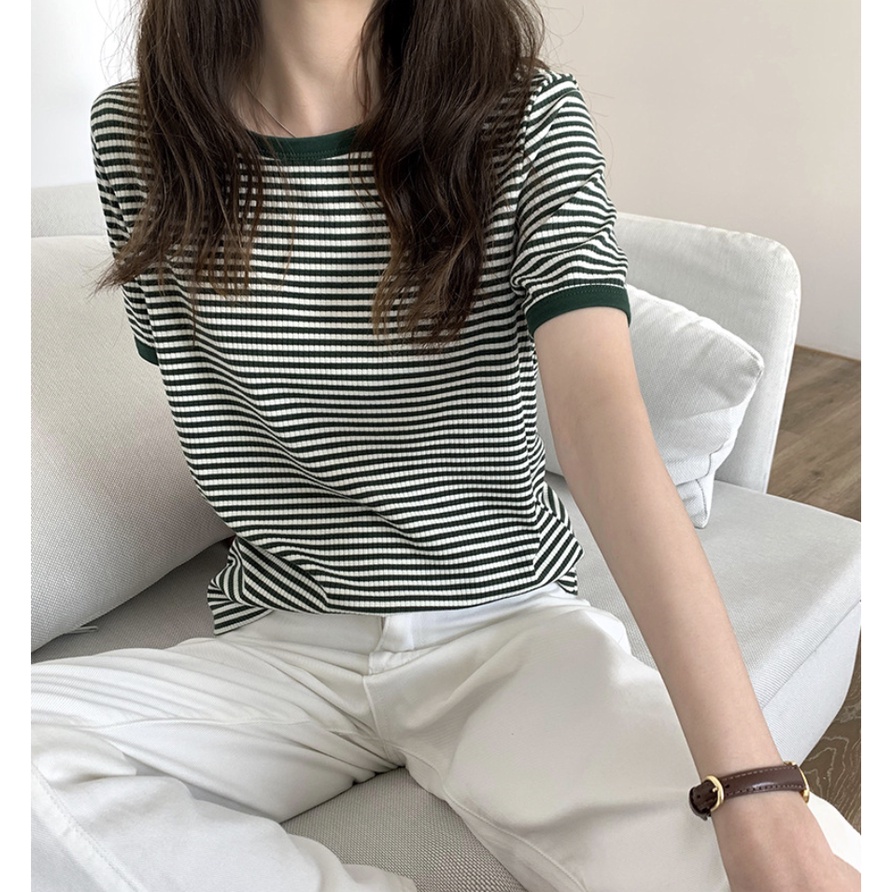 GirlWish Fashion Korean Oversize Loose Round Neck Woman T-Shirt Atasan Kaos Oversize Wanita 6106