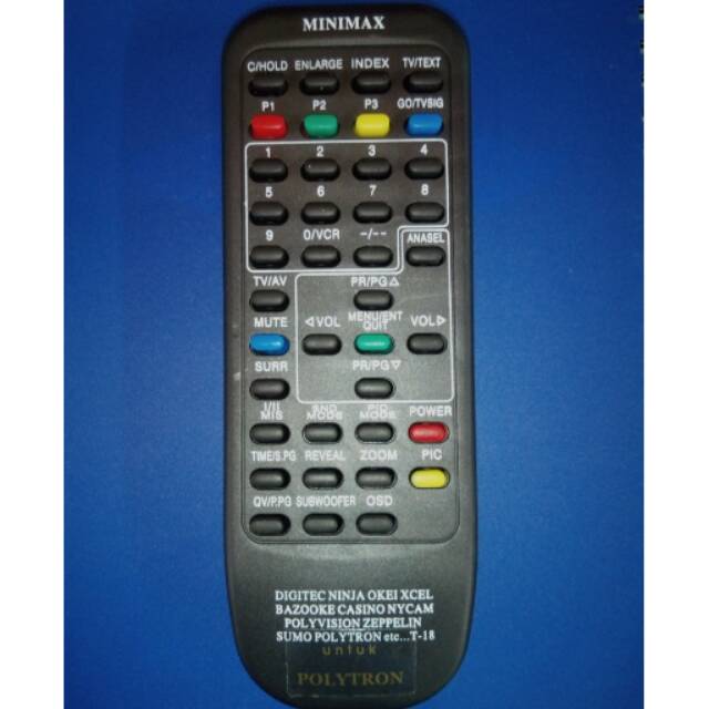 REMOT/REMOTE TV TABUNG POLYTRON T-18 MINIMAX / NINJA / DIGITEC