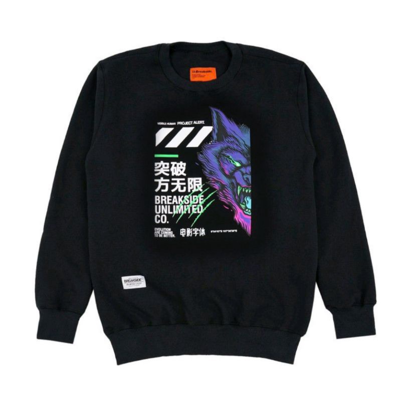 Breakside Crewneck Sweater Wolf Brigde Black